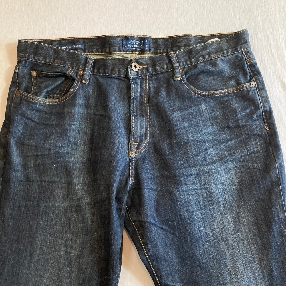 Lucky Brand Jeans Mens 38x30 221 Original Straight Dark Wash 7M11995 Classic - Picture 9 of 15
